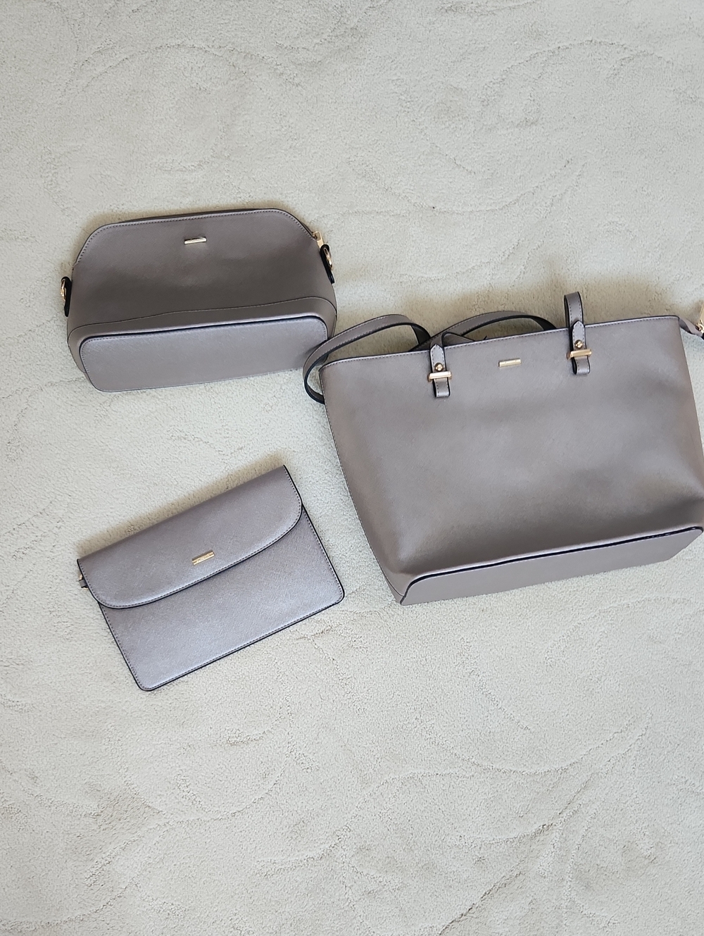 Three-Piece Women’s Tote Set - Gray